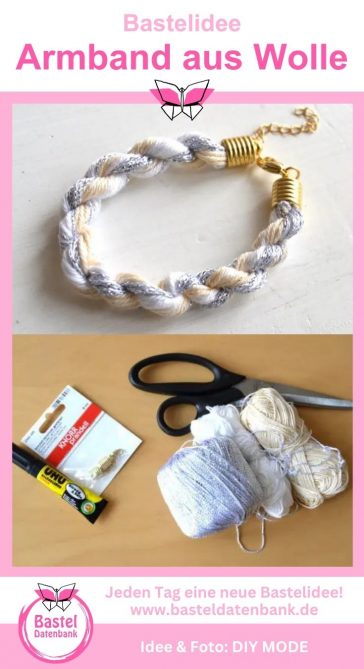 Armband aus wolle basteln schmuck selber machen bastelidee